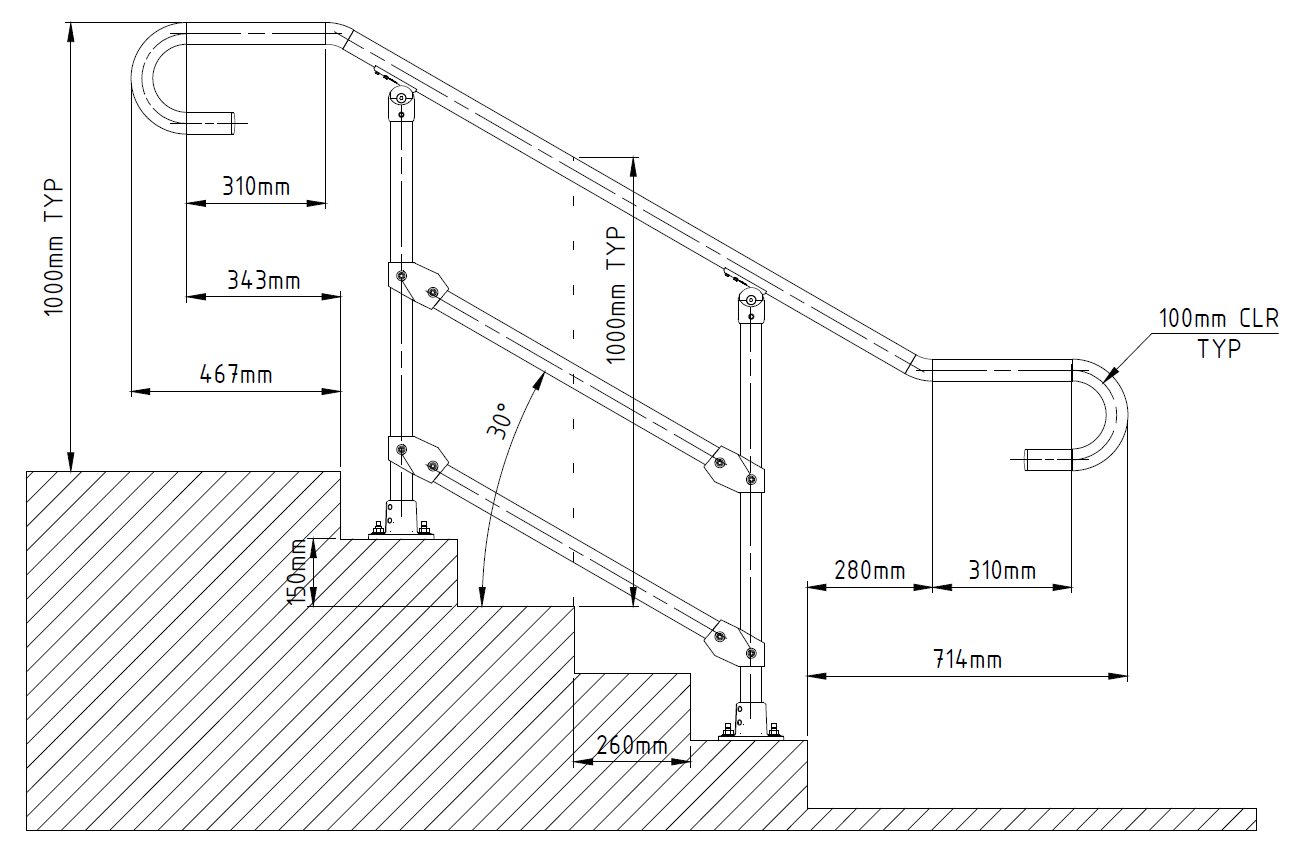 Handrail Terminations At The Top & Bottom Of Stairs Under AS1428.1-2009